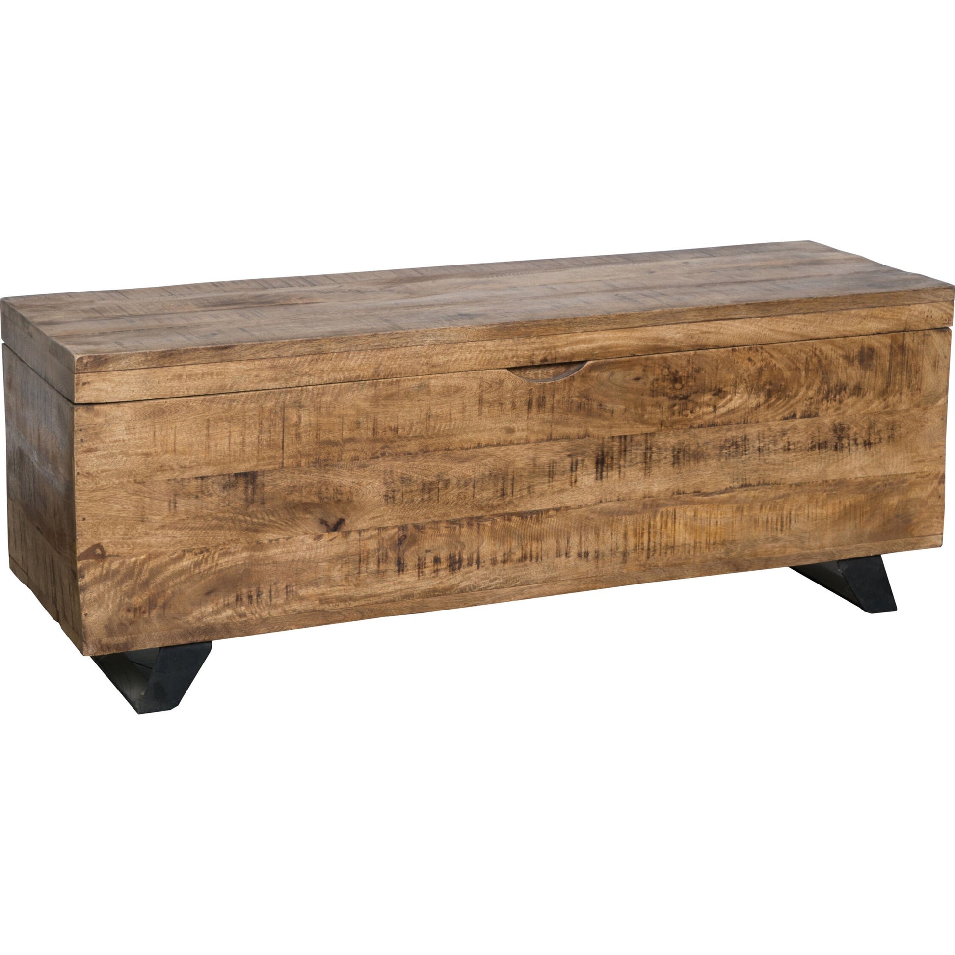 Axis Storage Trunk by Kosas Home. Made from mango wood top, iron legs in a modern style.