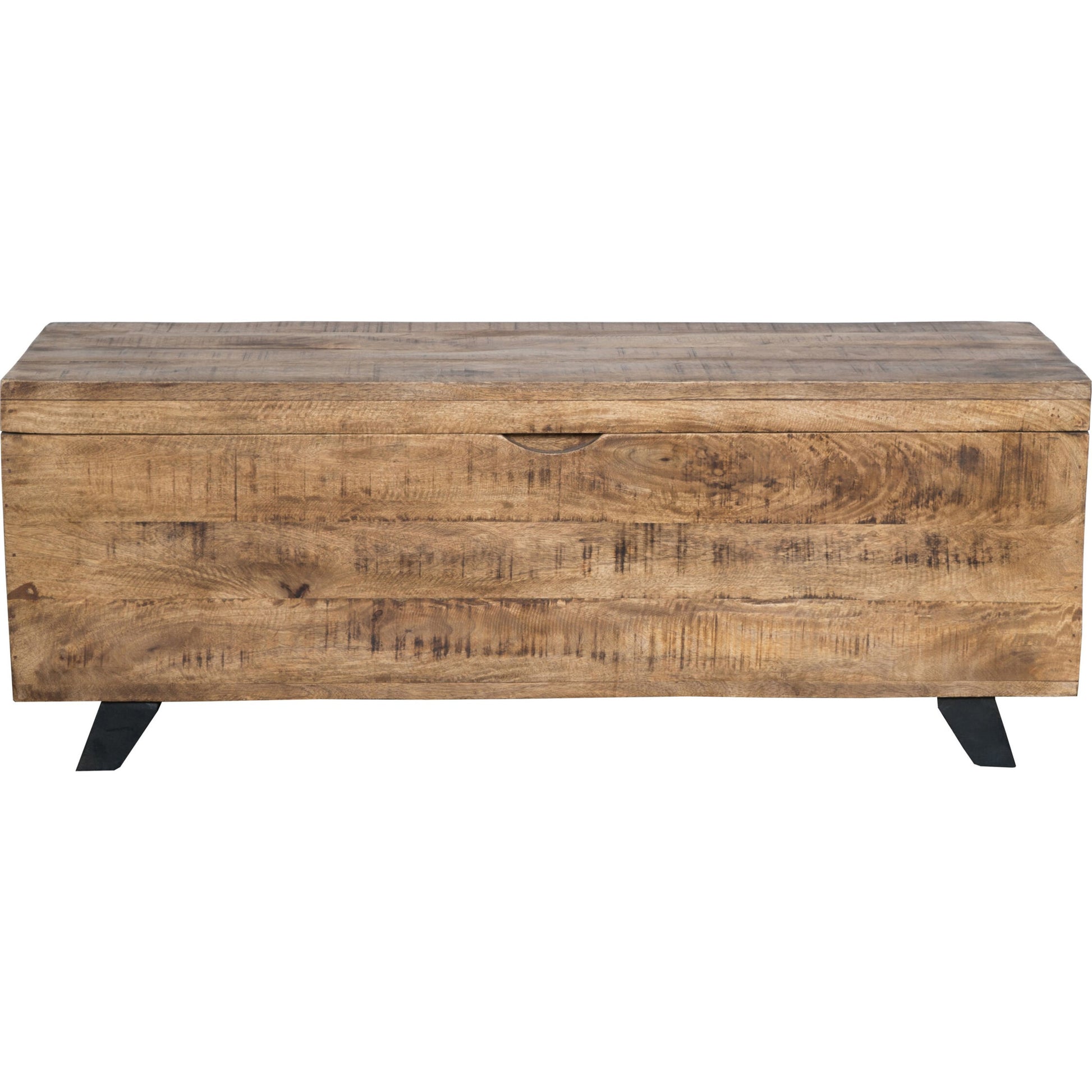 Axis Storage Trunk by Kosas Home. Made from mango wood top, iron legs in a modern style.
