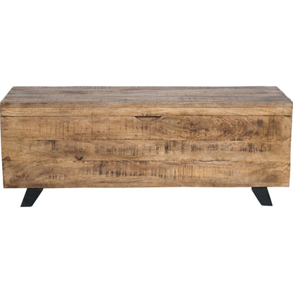 Axis Storage Trunk by Kosas Home. Made from mango wood top, iron legs in a modern style.