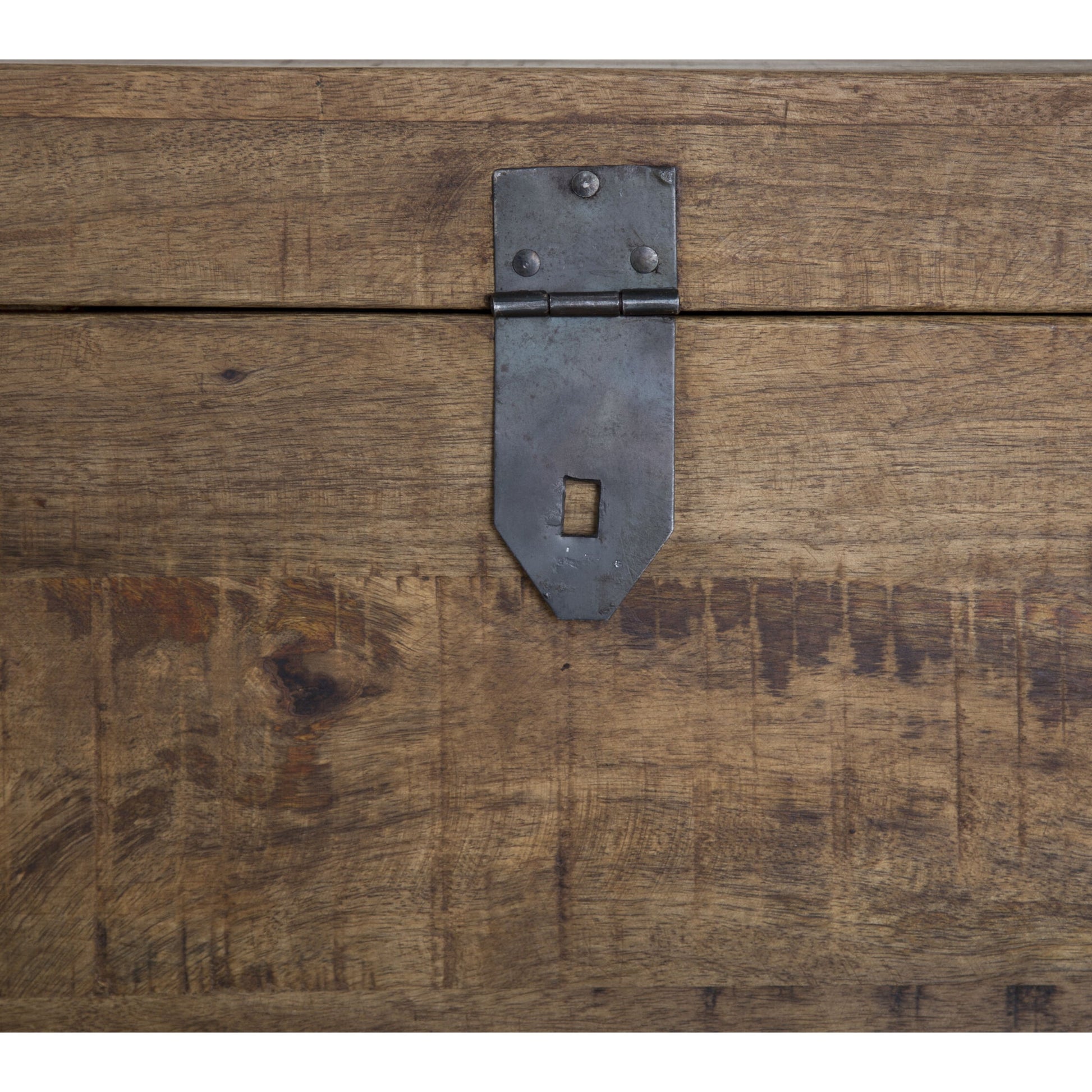 Livingston Trunk by Kosas Home. Made from solid mango wood, iron metalware in a rustic style.