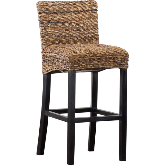 Portman Barstool Stool by Kosas Home. Made from rattan abaca top, mahogany legs in a coastal style.