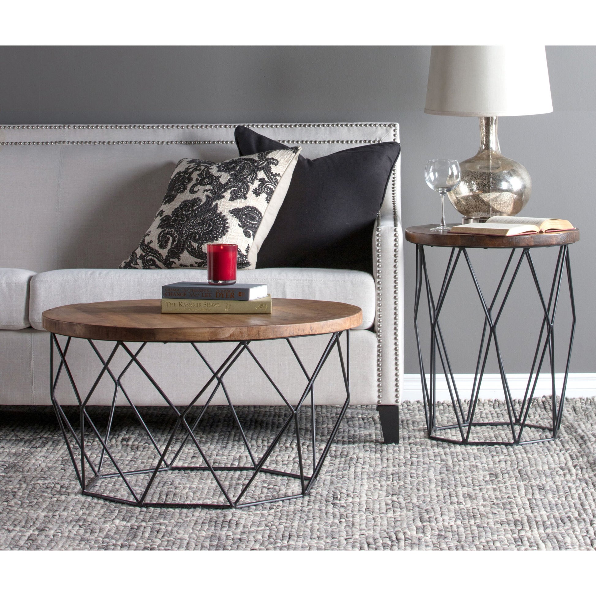 Chester Coffee Table by Kosas Home in chestnut brown top, black finish base. Made from mango wood top, iron base in a modern style.