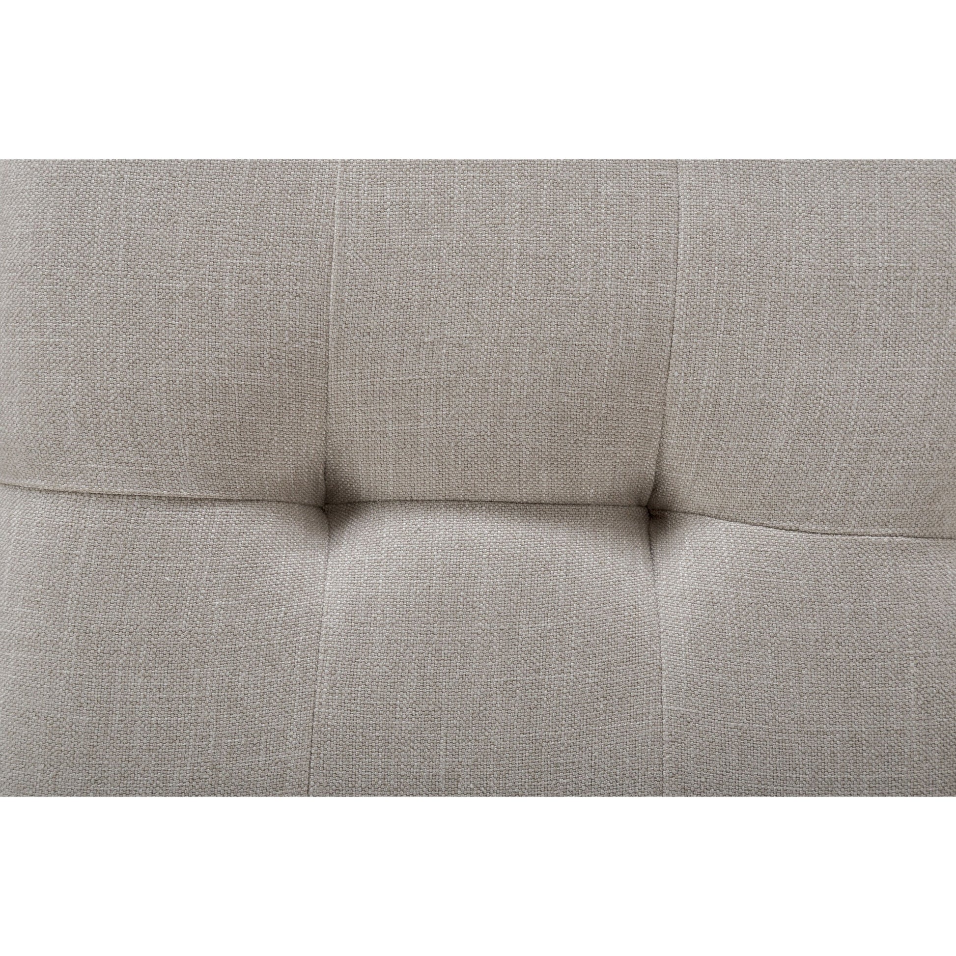 Stimpson Storage Bench by Kosas Home in french beige. Made from solid wood, upholstered in: 57% polyester, 25% viscose, 18% linen in a transitional style.