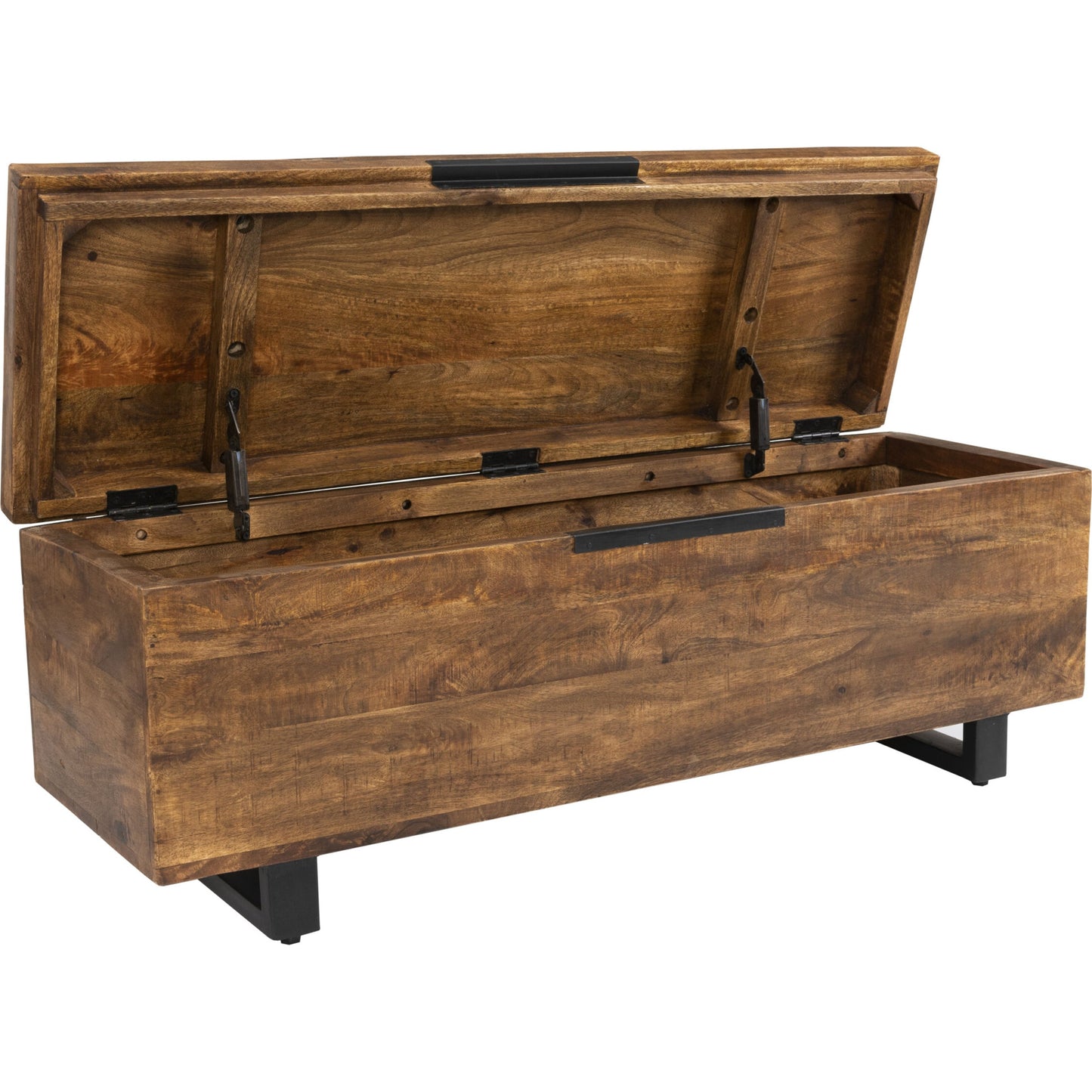 002 SR-897838 | Additional Silo | Zoe Storage Trunk by Kosas Home in honey brown. Made from mango wood, iron base in a rustic style.