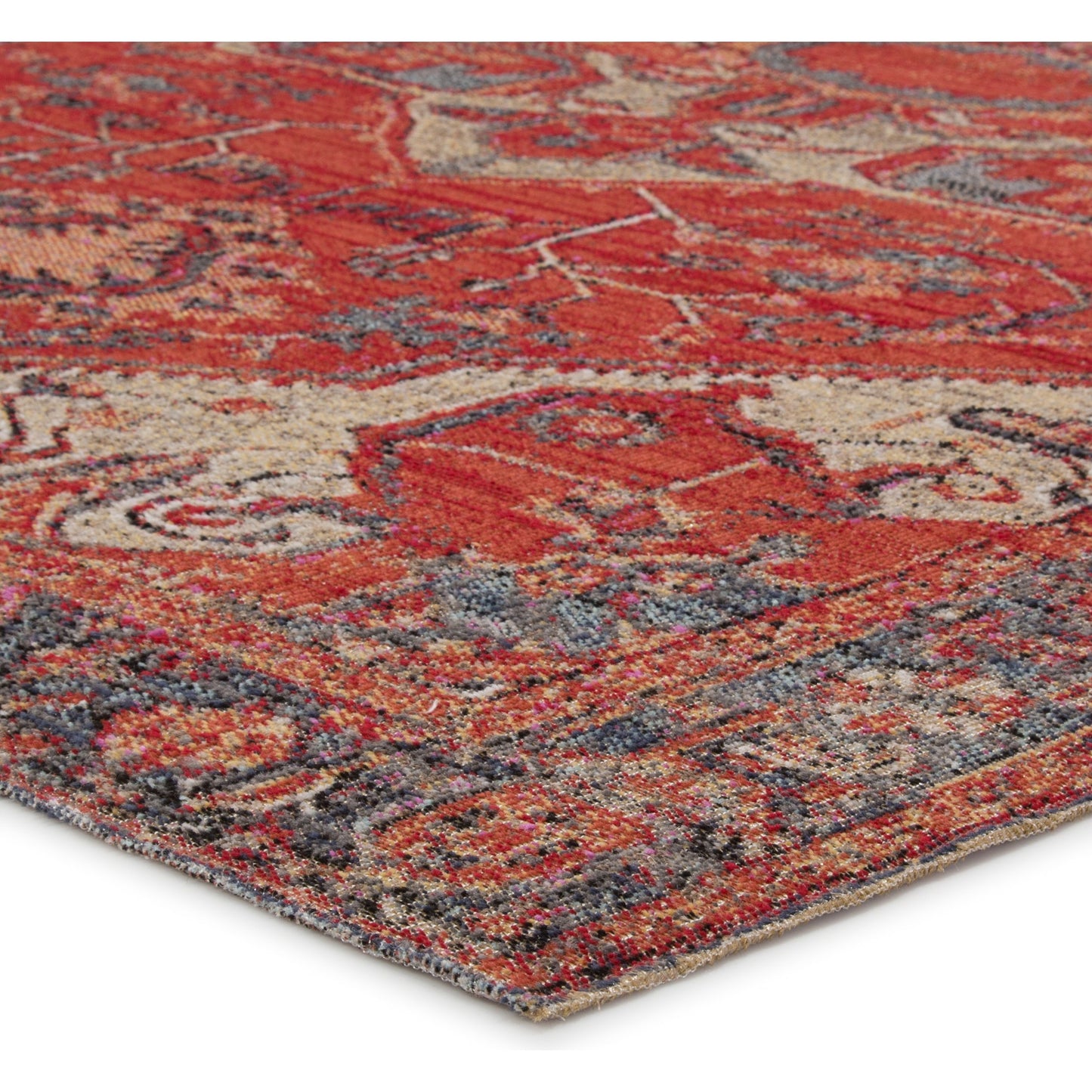 003 100153-42035,100153-45418,SI-2386371 | Closeup | Polaris POL06 Indoor/Outdoor Rug by Jaipur Living in red, blue. Made from 100% polypropylene in a unique style.