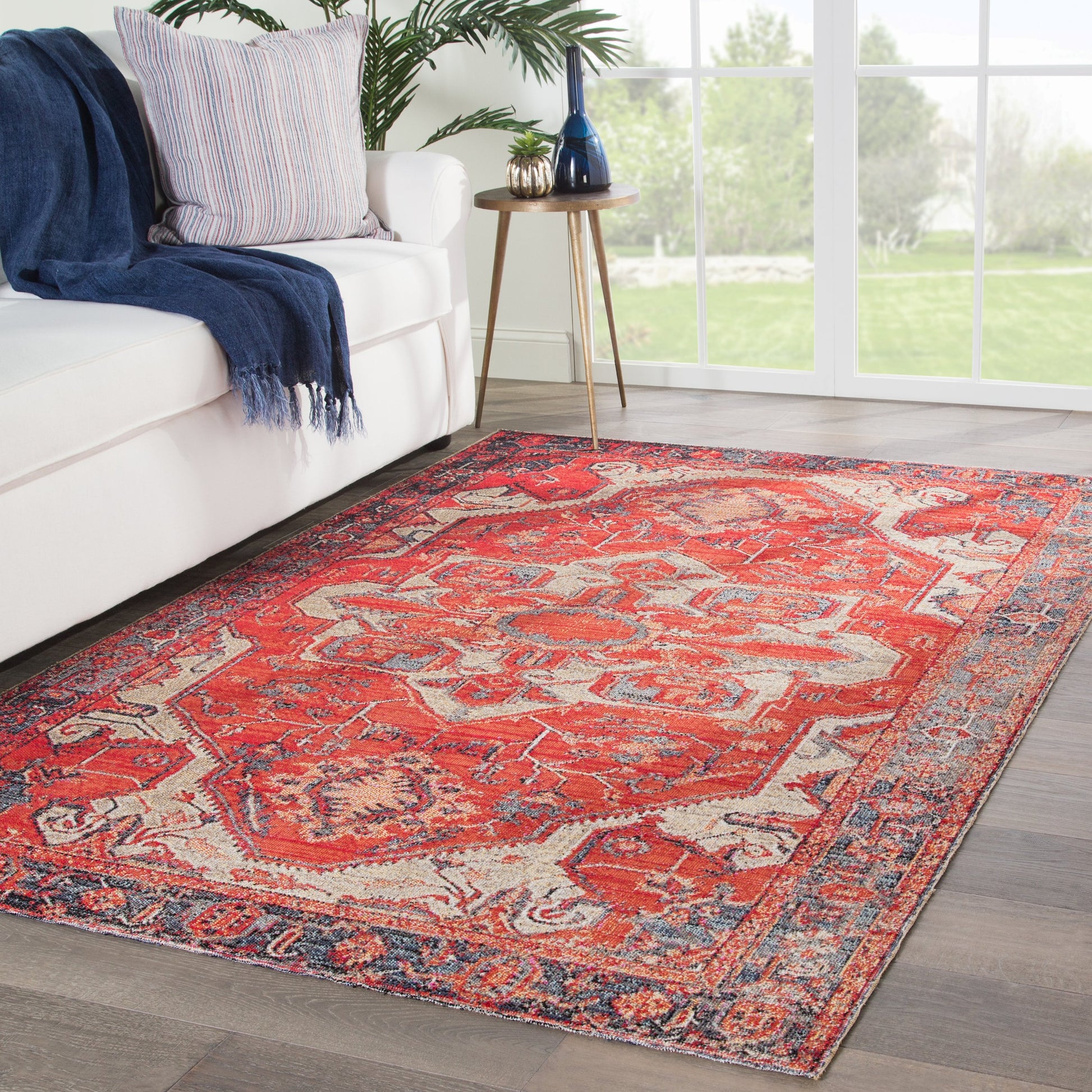 Polaris POL06 Indoor/Outdoor Rug by Jaipur Living in red, blue. Made from 100% polypropylene in a unique style.