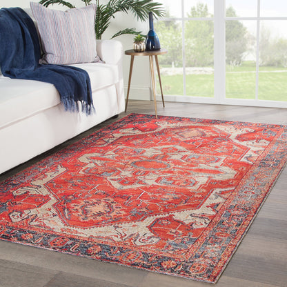 Polaris POL06 Indoor/Outdoor Rug by Jaipur Living in red, blue. Made from 100% polypropylene in a unique style.
