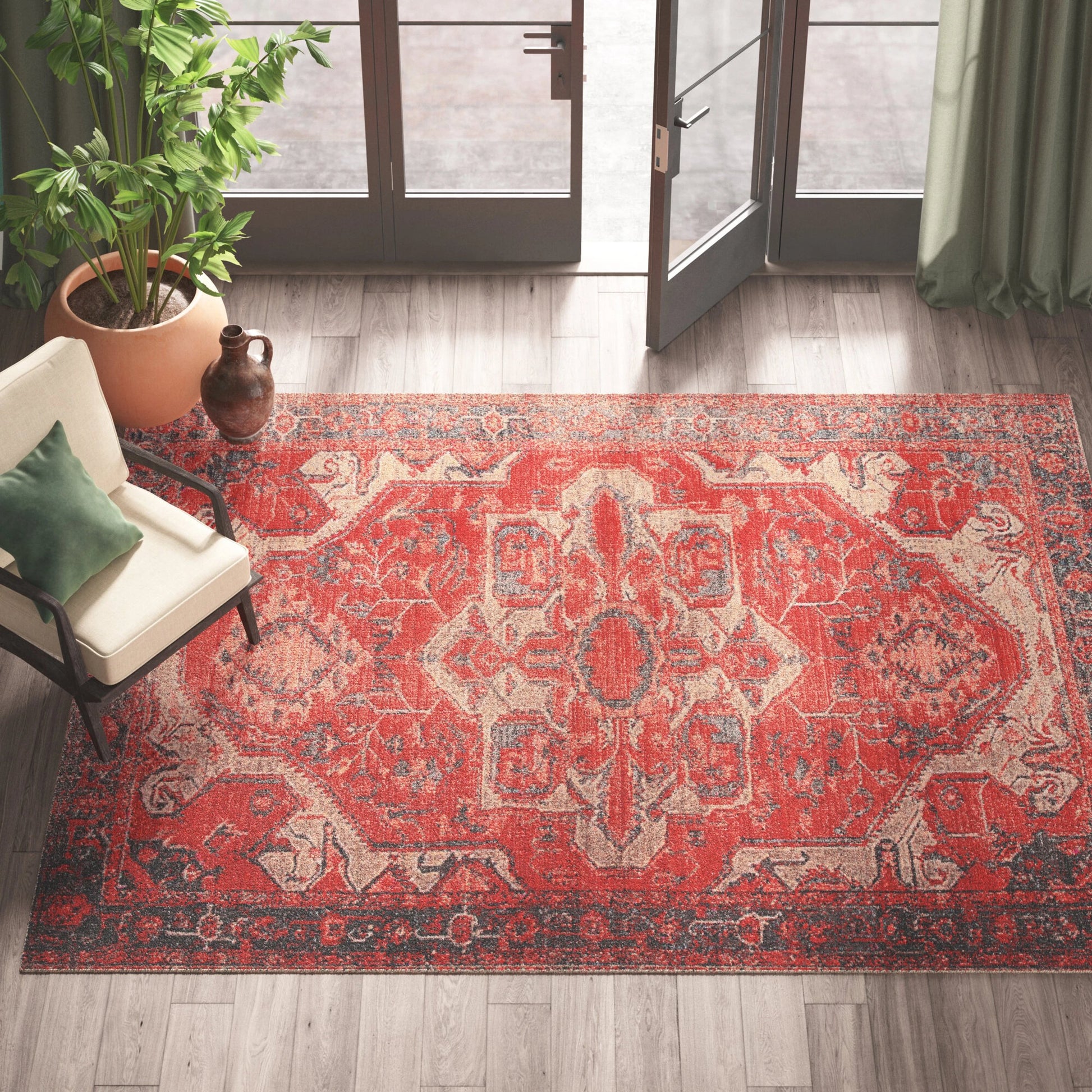 Polaris POL06 Indoor/Outdoor Rug by Jaipur Living in red, blue. Made from 100% polypropylene in a unique style.