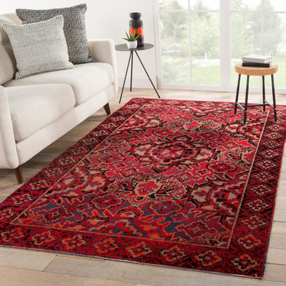 Seneca POL21 Indoor/Outdoor Rug by Jaipur Living in red, black. Made from 100% polypropylene in a unique style.