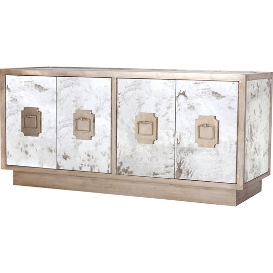 Ponti Entertainment Console by Worlds Away. Made from hardwood solids, mdf, glass in a modern style.