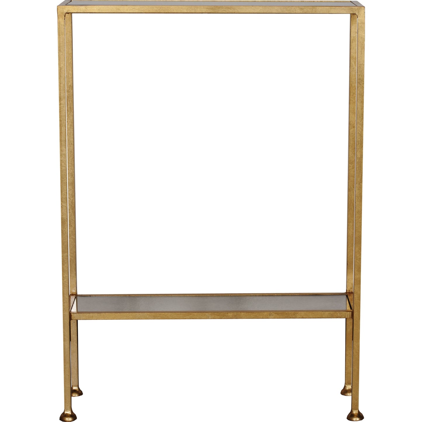 001 SR-842063 | Additional Silo | Porter Shelf by Worlds Away in gold leaf. Made from metal, glass in a transitional style.