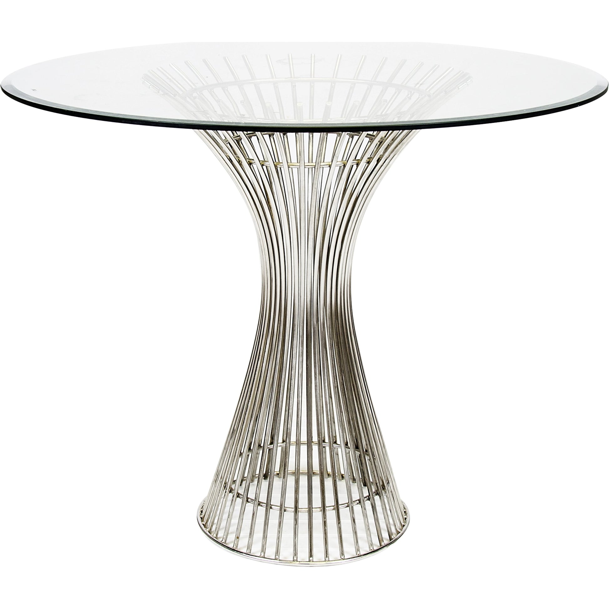 Powell Table Base by Worlds Away in gold leaf. Made from metal, glass in a modern style.