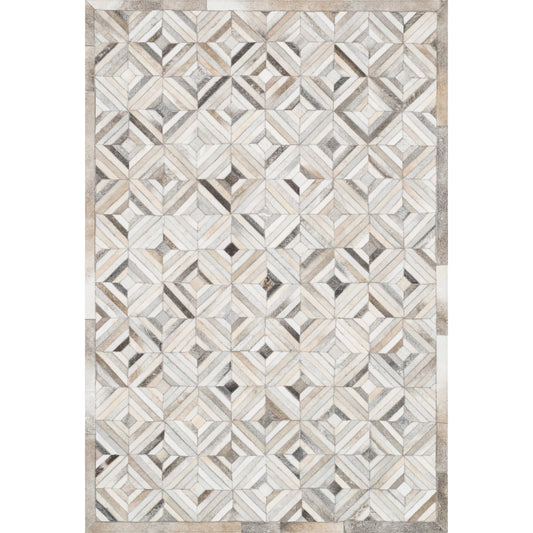 Promenade PO-01 Rug by Loloi in ivory, gray. Made from 100% cowhide in a eclectic & global style.