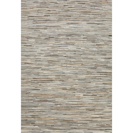 Promenade PO-06 Rug by Loloi in silver. Made from 100% cowhide in a modern style.
