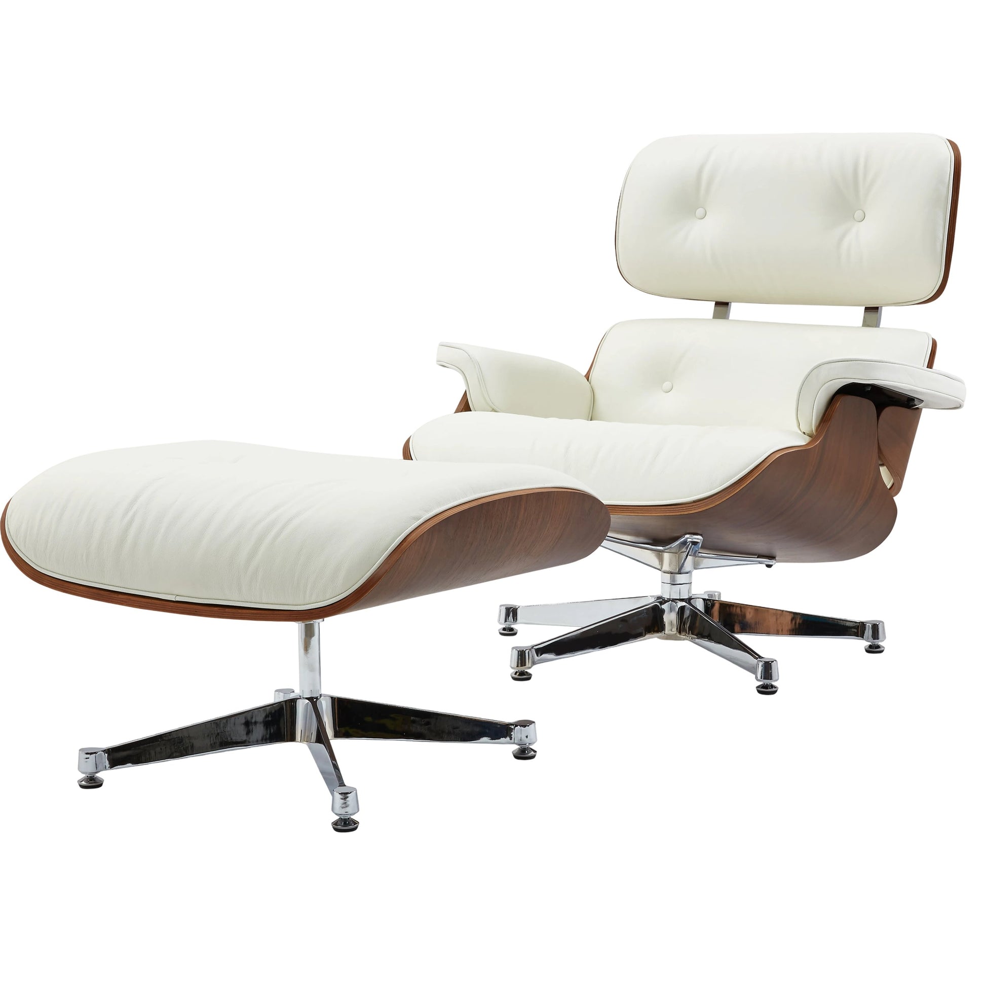 Florence Lounge Chair by Pasargad Home in brown and black. Made from leather wood in a modern style.