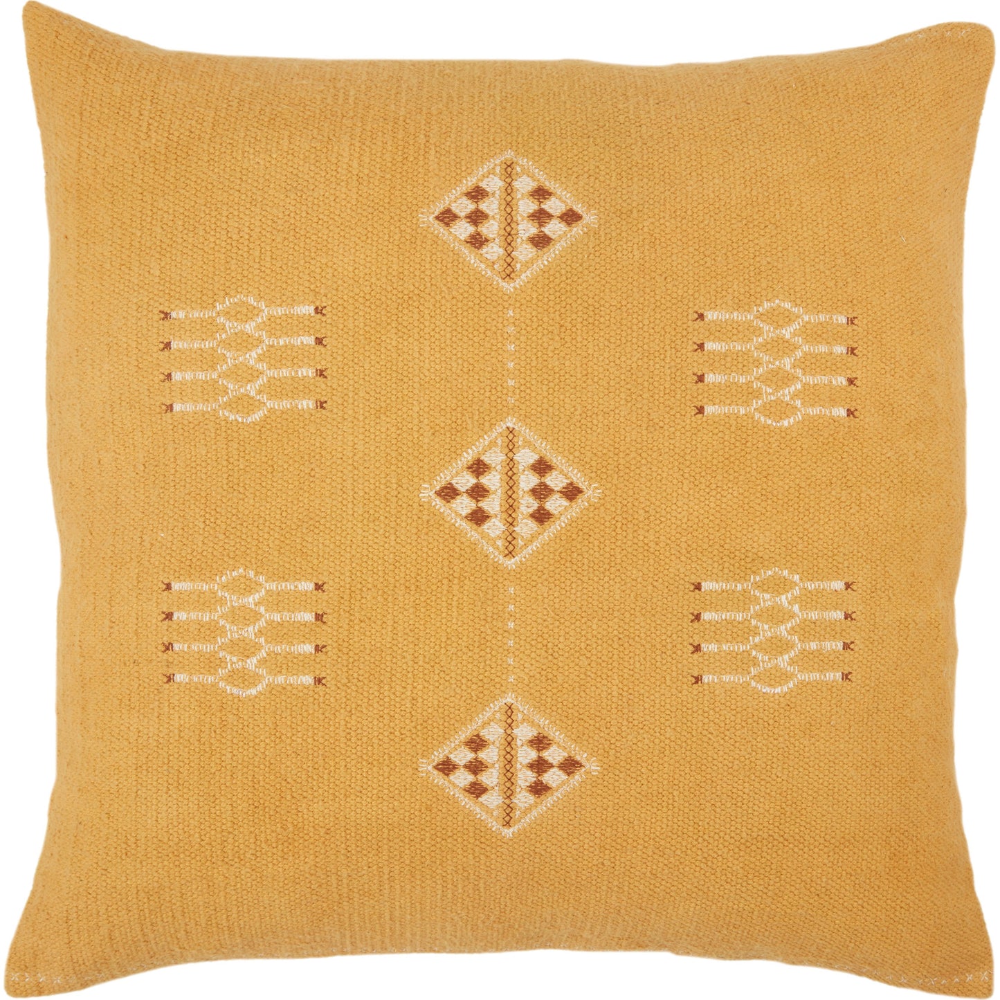 001 SR-861808,SR-861809 | Primary Silo | Puebla PUB06 Pillow by Jaipur Living in yellow, white. Made from 100% cotton in a rustic style.