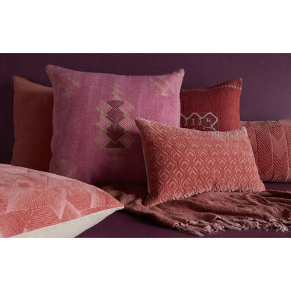Puebla Shazi Pillow by Jaipur Living in pink, tan. Made from 100% cotton in a eclectic & global style.