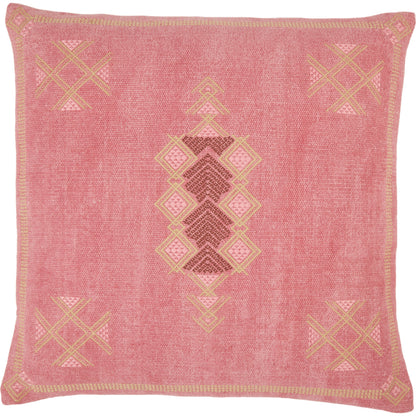Puebla Shazi Pillow by Jaipur Living in pink, tan. Made from 100% cotton in a eclectic & global style.