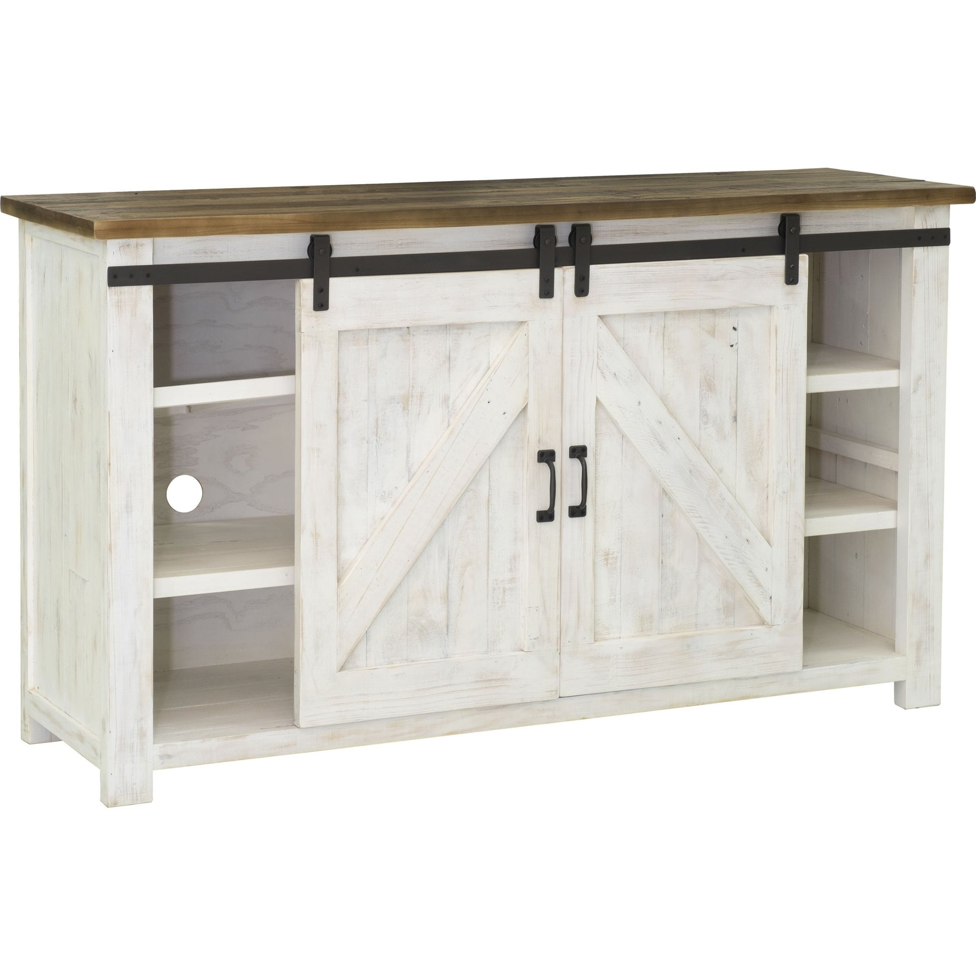 Provence Sideboard by LH Imports in white, brown. Made from reclaimed pine in a rustic style.