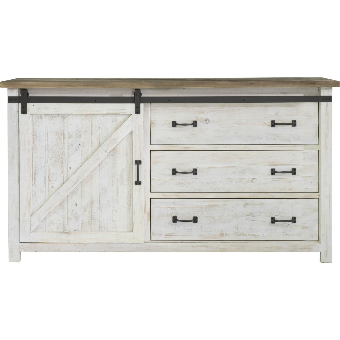 004 SR-818653 | Additional Silo | Provence Dresser with 1 Door by LH Imports in white, brown. Made from reclaimed pine in a cottage & farmhouse style.
