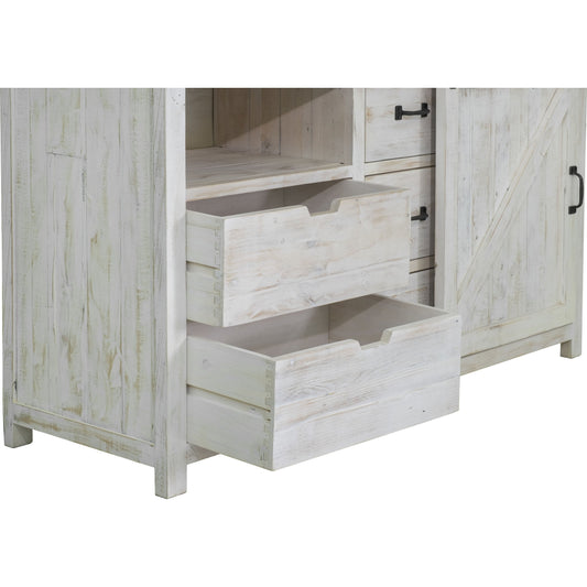 001 SR-818653 | Primary Silo | Provence Dresser with 1 Door by LH Imports in white, brown. Made from reclaimed pine in a cottage & farmhouse style.