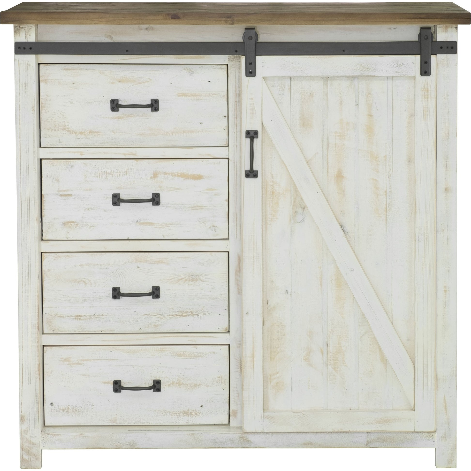Provence Chest with 1 Door by LH Imports in white, brown. Made from reclaimed pine in a cottage & farmhouse style.