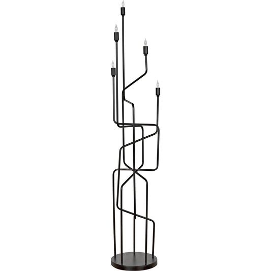Moriarty Floor Lamp by Noir in matte black. Made from industrial steel in a transitional style.