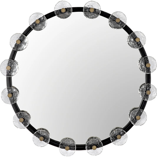 Moira Mirror by Noir in matte black. Made from industrial steel and glass in a modern style.