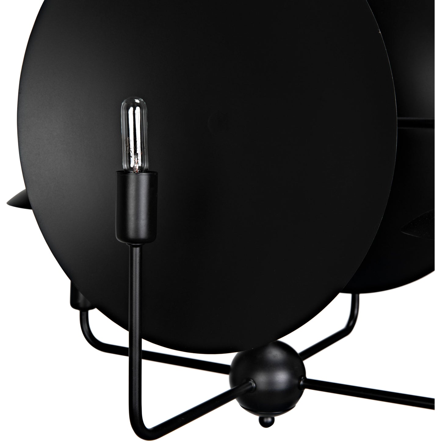 010 SI-1957009 | Closeup | Satellite Lamp by Noir in matte black. Made from industrial steel in a modern style.