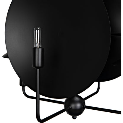 Satellite Lamp by Noir in matte black. Made from industrial steel in a modern style.
