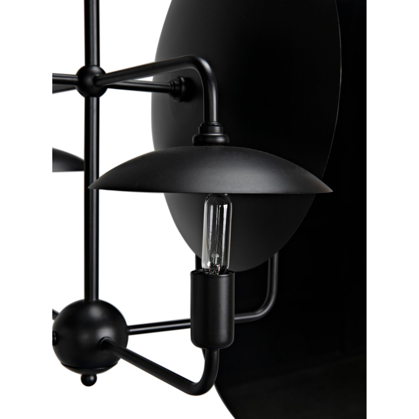 009 SI-1957009 | Closeup | Satellite Lamp by Noir in matte black. Made from industrial steel in a modern style.