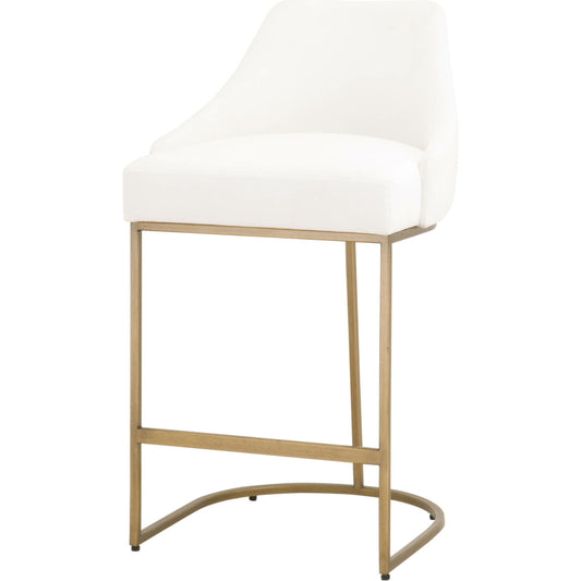 Parissa Counter Stool by Essentials For Living in brushed gold, livesmart peyton-pearl. Made from metal, 98% polyester, 2% nylon in a modern style.