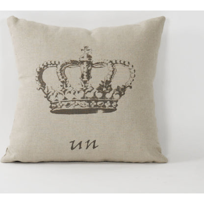 French Un Crown Pillow by Zentique in natural linen and linen. Made from linen in a cottage & farmhouse style.