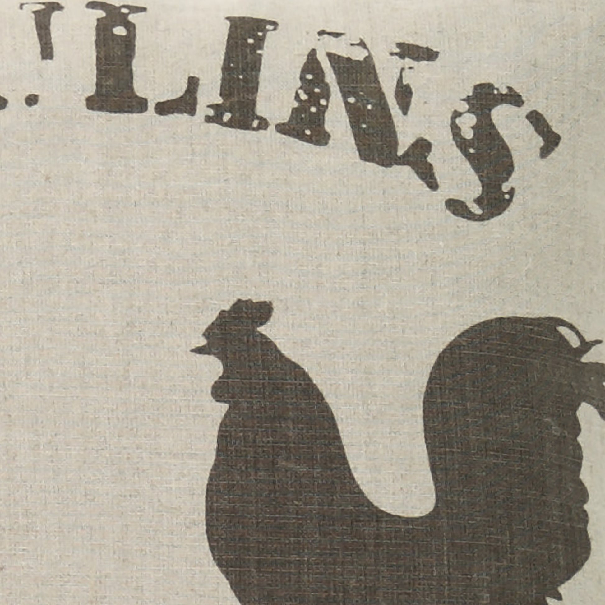 French Rooster Pillow by Zentique in natural linen and linen. Made from linen in a cottage & farmhouse style.