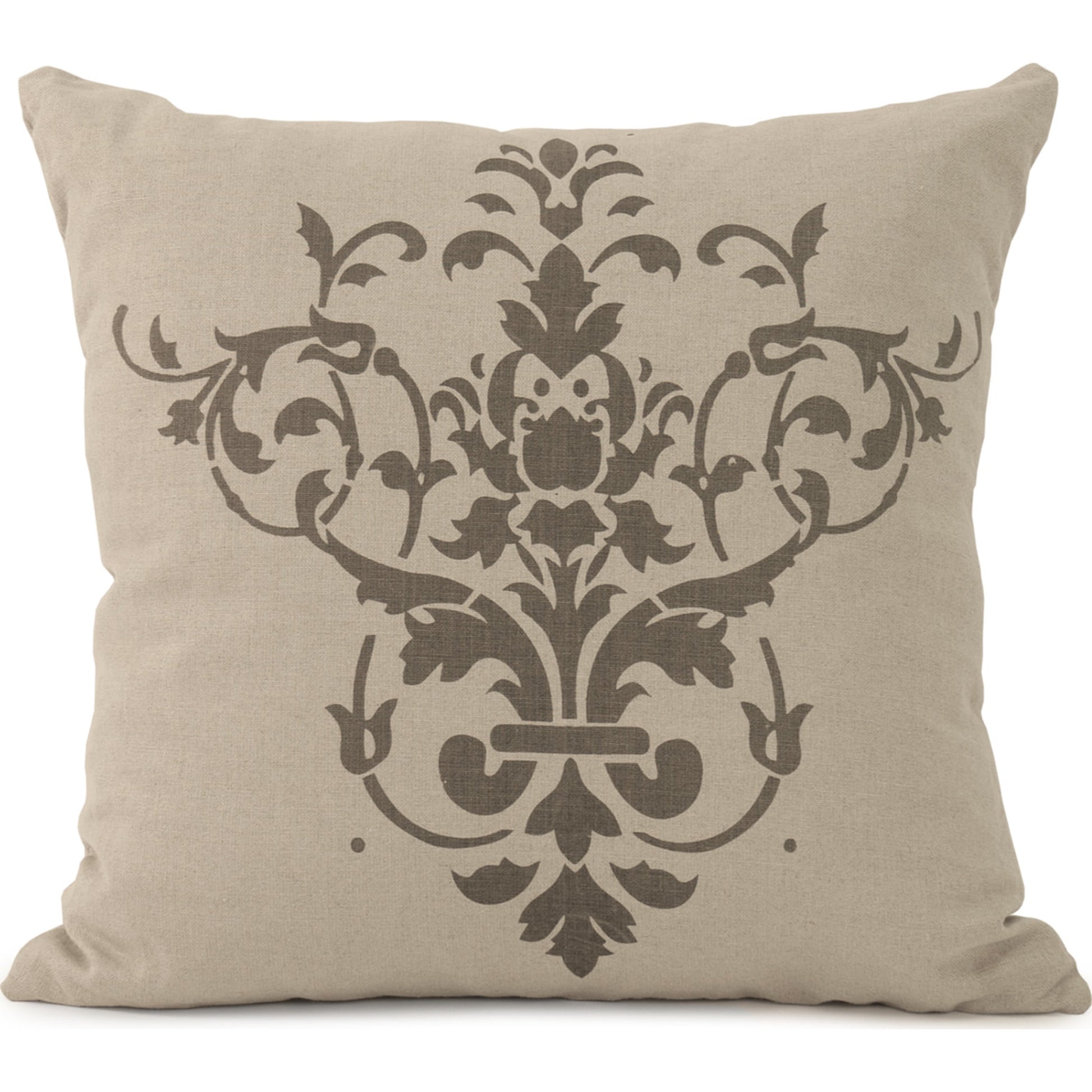 French Floral Pillow by Zentique in natural linen and linen. Made from linen in a cottage & farmhouse style.