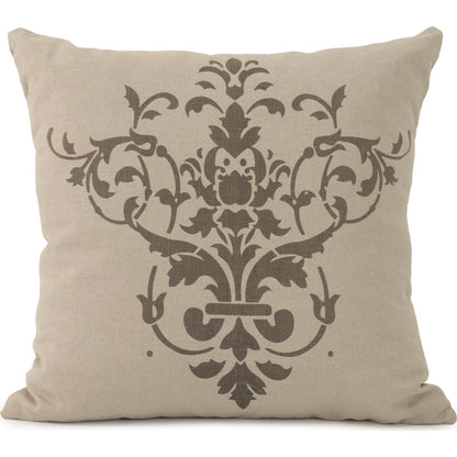 French Floral Pillow by Zentique in natural linen and linen. Made from linen in a cottage & farmhouse style.