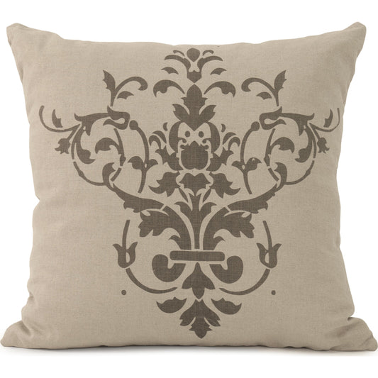 French Floral Pillow by Zentique in natural linen and linen. Made from linen in a cottage & farmhouse style.