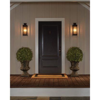 Pediment Outdoor Flush by Generation Lighting in dark weathered zinc. Made from stainless steel in a traditional style.