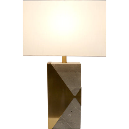 Triumph Table Lamp by Pasargad Home in gold and gray, gold. Made from marble in a modern style.