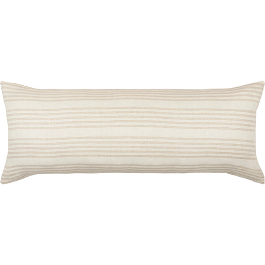 Quinn Pillow - 27236 by Surya in pearl, off-white, light silver, ash. Made from front: 100% linen, back: 100% cotton in a modern style.