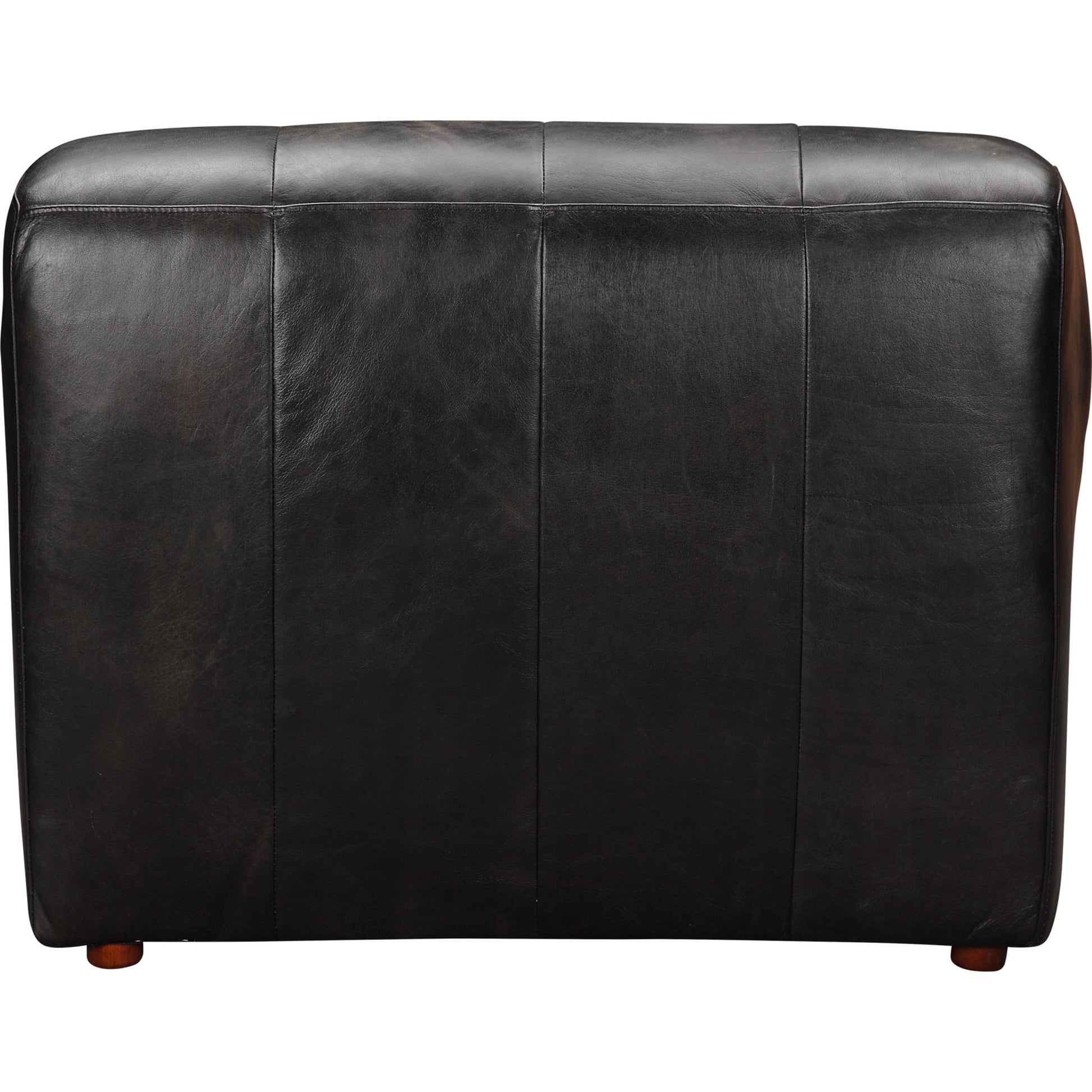 Ramsay Chaise by Moe's Home Collection in brown. Made from upholstery: top-grain leather, feather, fiber-fill topper foam, solid pine, plywood frame, spring support in a modern style.