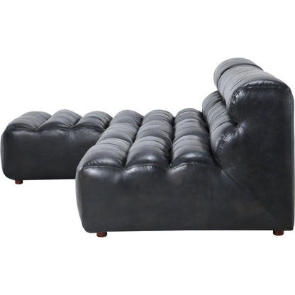 Ramsay Modular Sectional by Moe's Home Collection in brown. Made from upholstery: top-grain buffalo leather, feather, fiber-fill topper foam, solid pine, plywood frame, foam in a modern style.