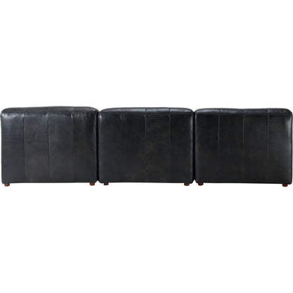 Ramsay Modular Sectional by Moe's Home Collection in brown. Made from upholstery: top-grain buffalo leather, feather, fiber-fill topper foam, solid pine, plywood frame, foam in a modern style.
