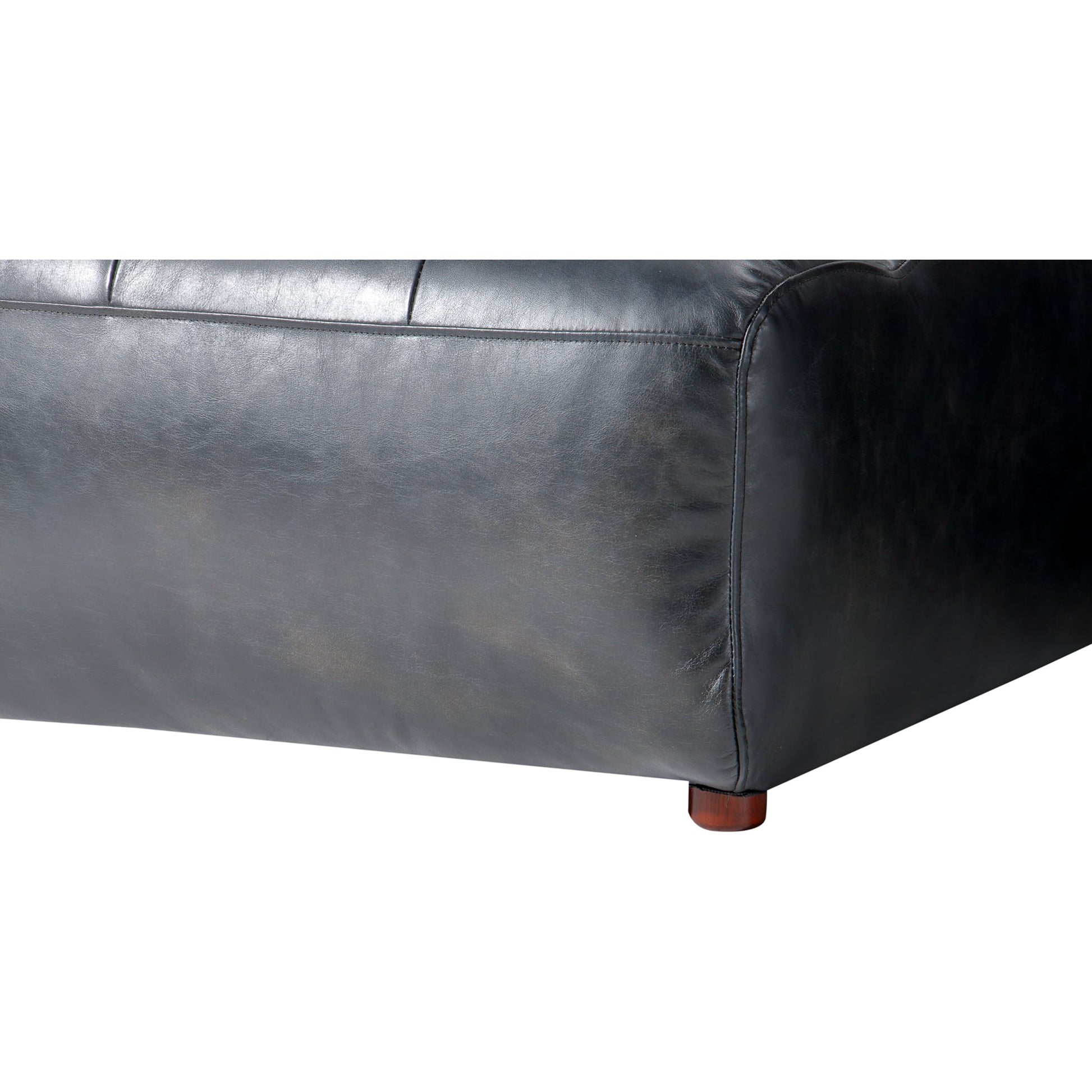 Ramsay Modular Sectional by Moe's Home Collection in brown. Made from upholstery: top-grain buffalo leather, feather, fiber-fill topper foam, solid pine, plywood frame, foam in a modern style.