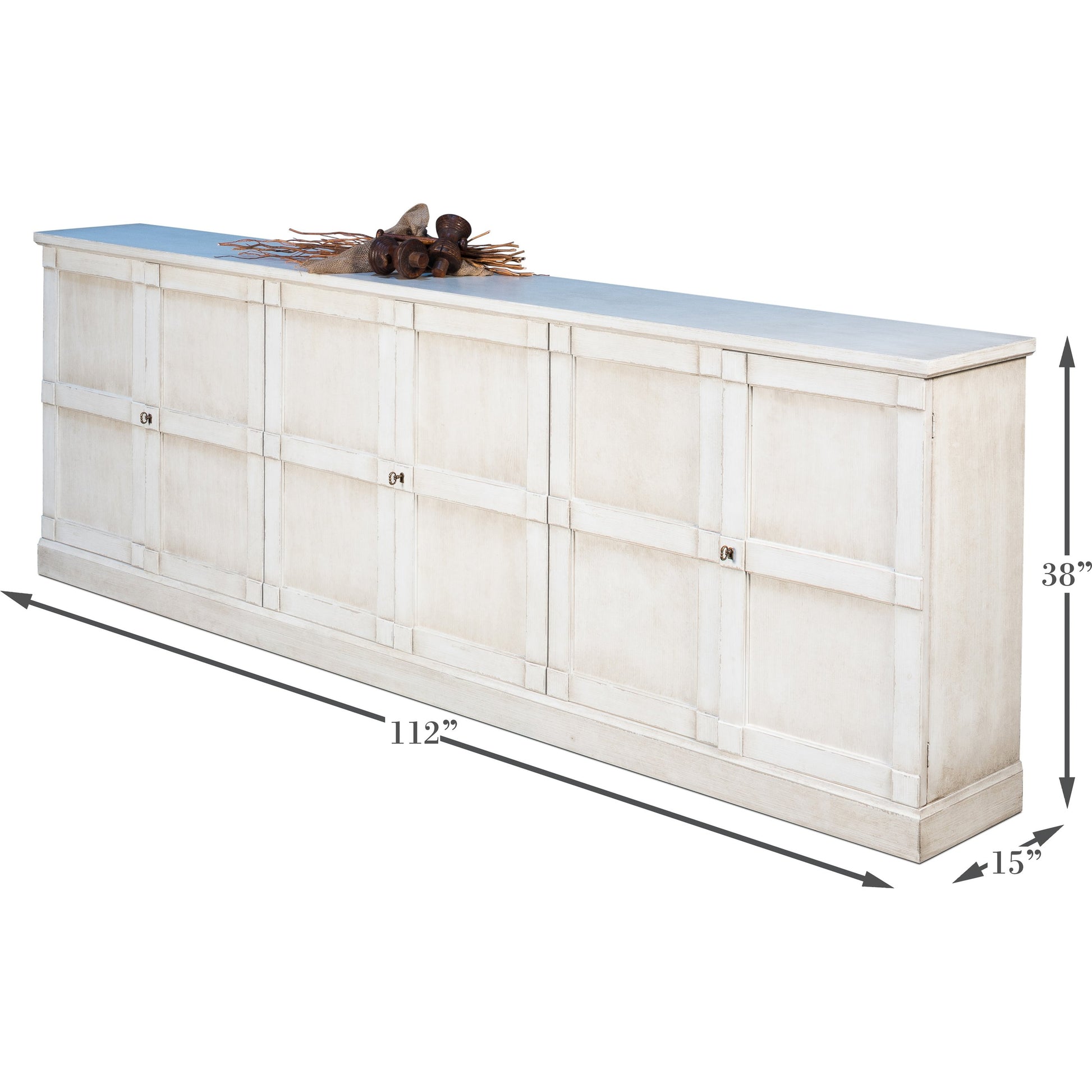 Luciana Buffet by Sarreid Ltd.. Made from pine in a traditional style.