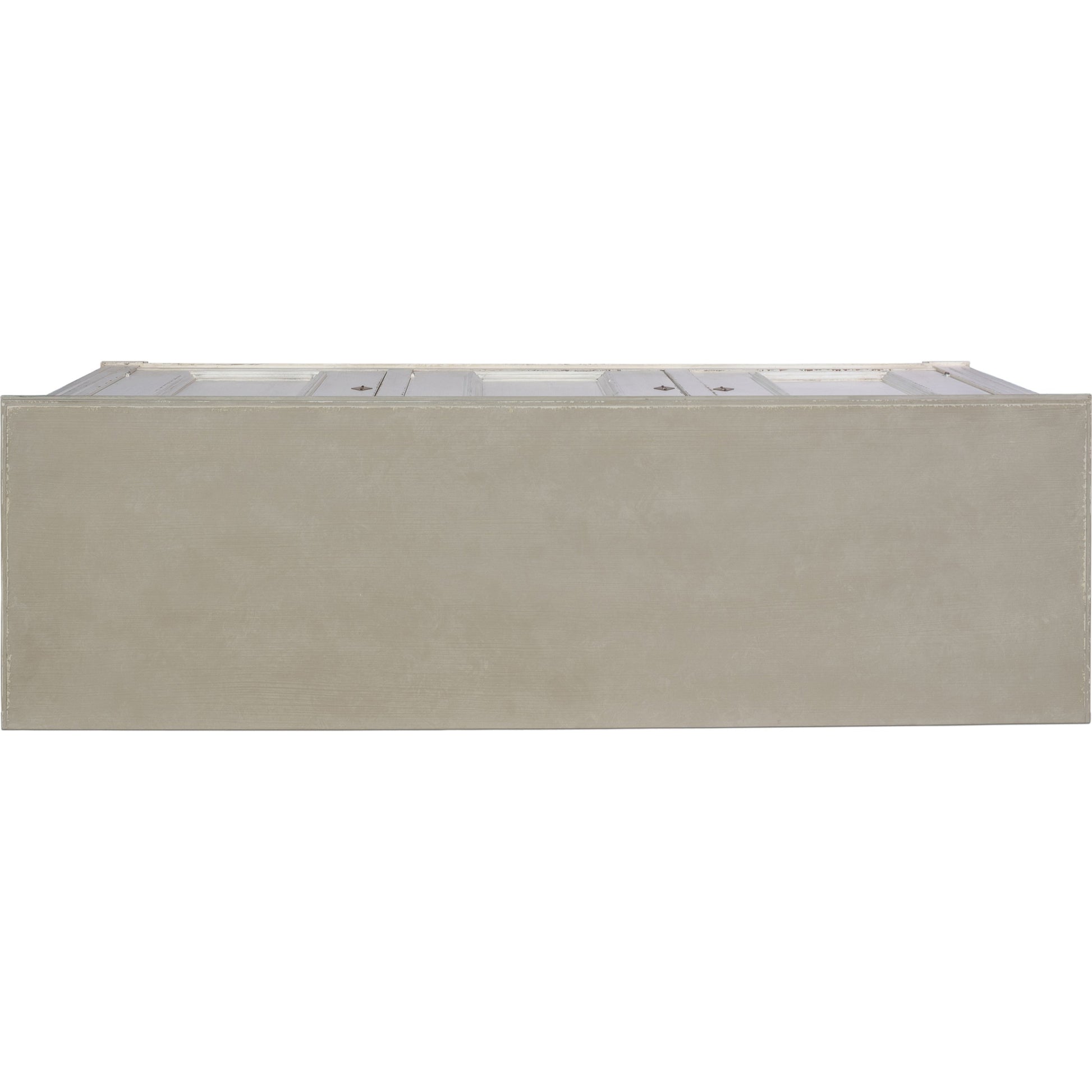 Louis XVI Sideboard by Sarreid Ltd. in ivory, grey and white/white base gray quartz top. Made from wood in a traditional style.