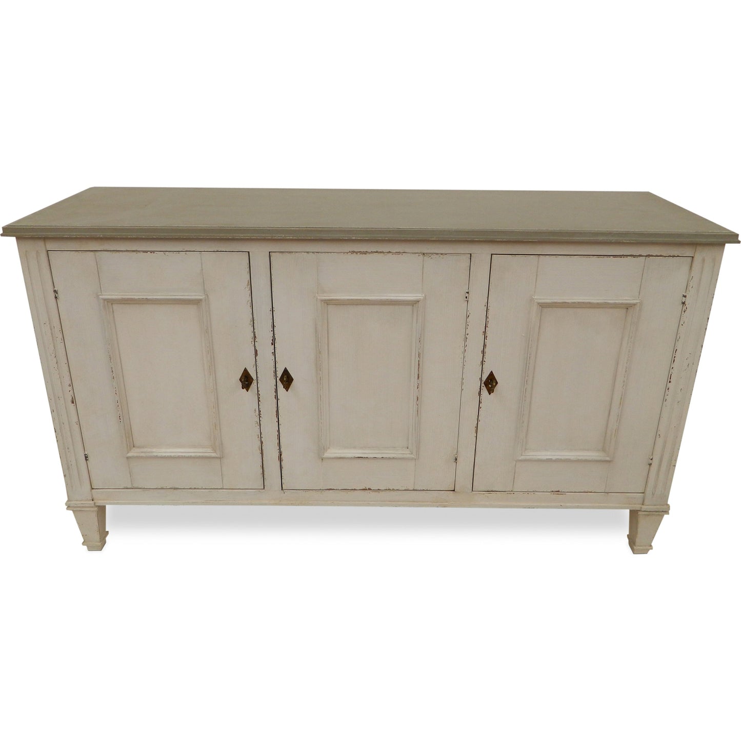 003 S-243499 | Additional Silo | Louis XVI Sideboard by Sarreid Ltd. in ivory, grey and white/white base gray quartz top. Made from wood in a traditional style.