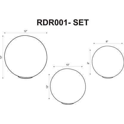 Rondure - 21887 (Set of 3) by Surya in dark green, white and matte. Made from glass in a eclectic & global style.
