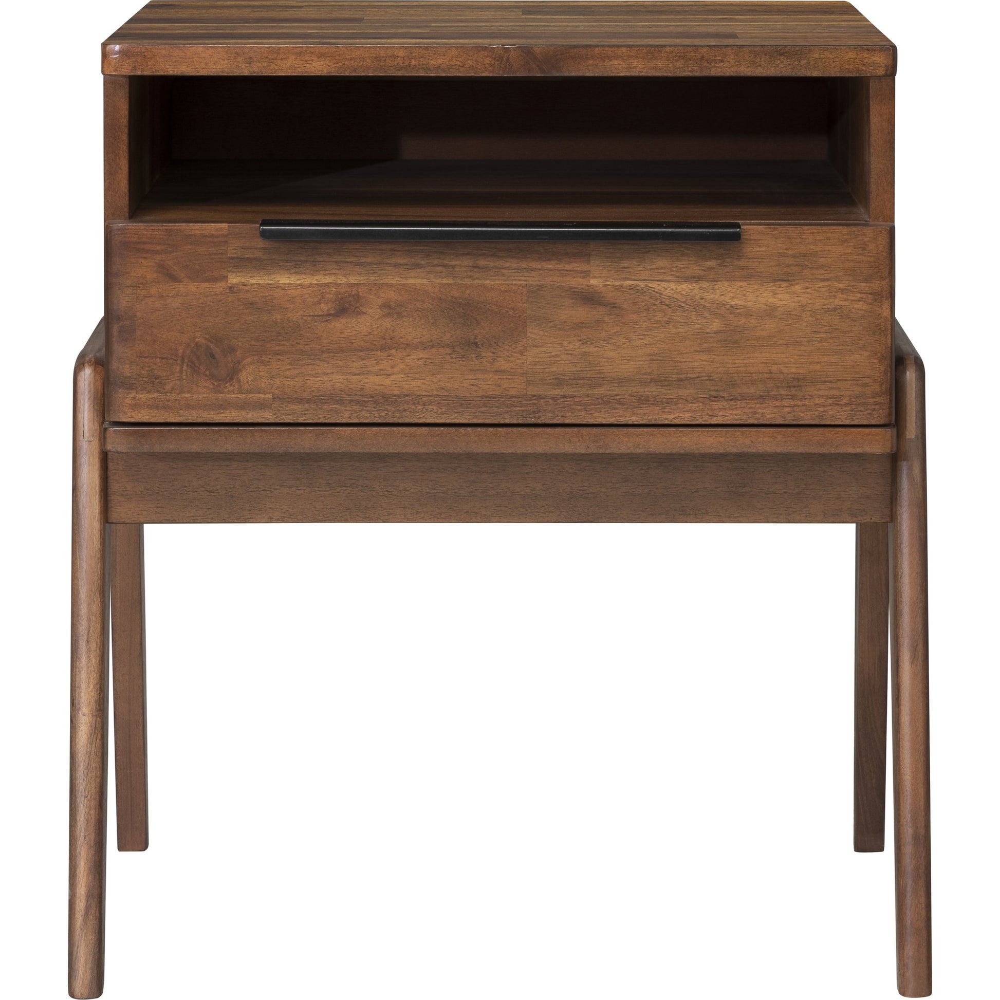 Remix Nightstand by LH Imports in brown. Made from solid acacia, veneer in a modern style.