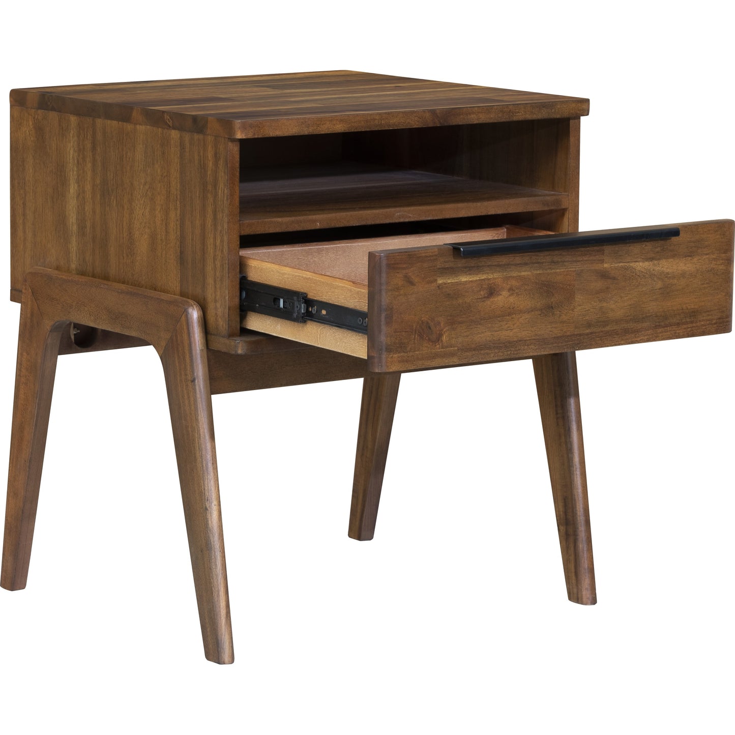 002 SR-379605 | Additional Silo | Remix Nightstand by LH Imports in brown. Made from solid acacia, veneer in a modern style.
